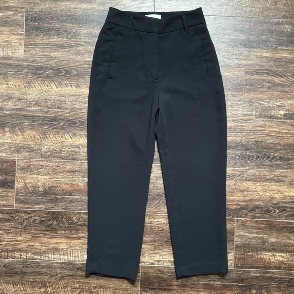 Wilfred Aritzia Black Trousers Size 6 High Rise Straight Leg Work Career Pants - Picture 6 of 6